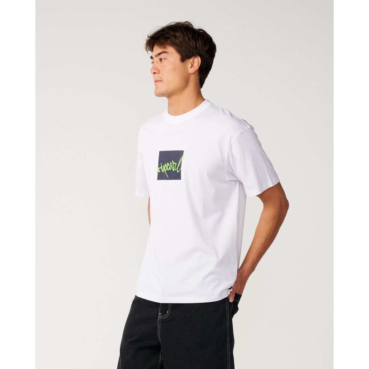 T-shirt Loose RIP SCRIPT ICON blanc, RIP CURL