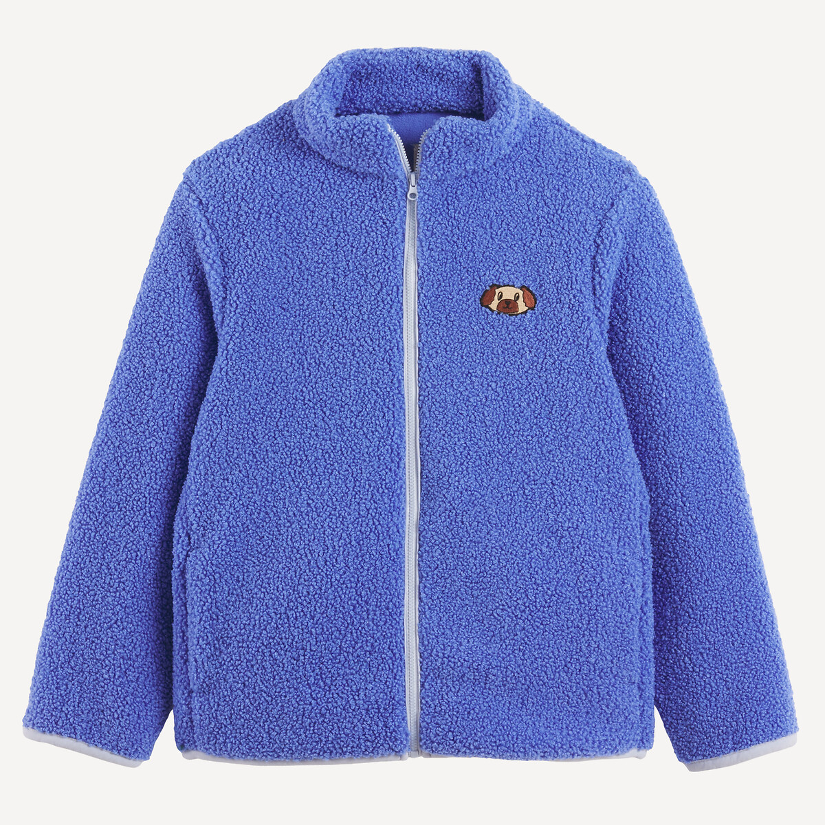 Reissverschluss-Gilet mit Stehkragen aus Sherpa mit Fleece-Futter blau, LA REDOUTE COLLECTIONS