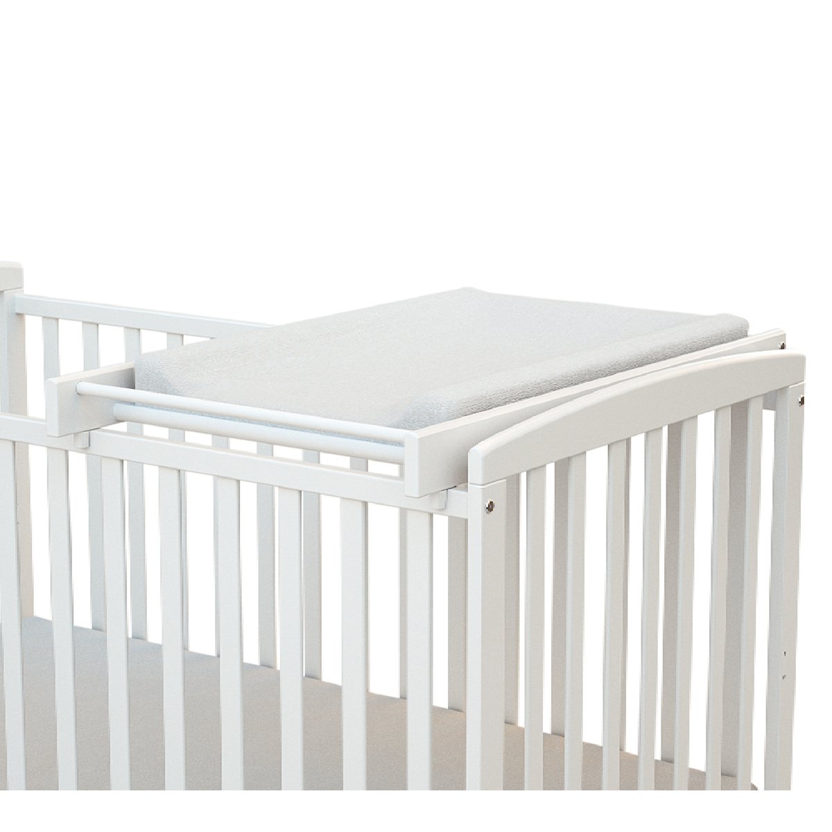 Plan à langer amovible pour lit bébé en bois MONA blanc, AT4