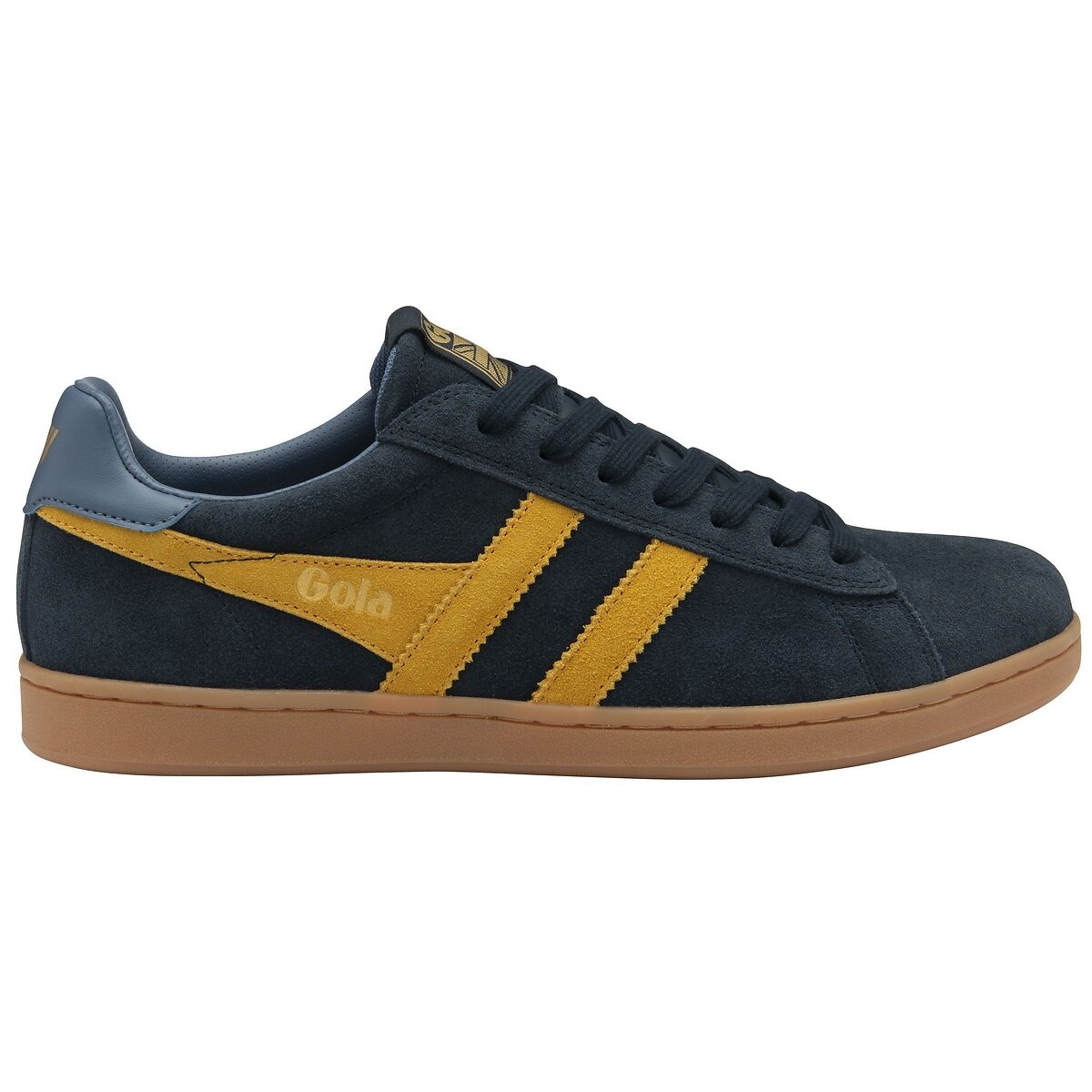 Sneakers pelle Equipe II Suede marine/giallo , GOLA