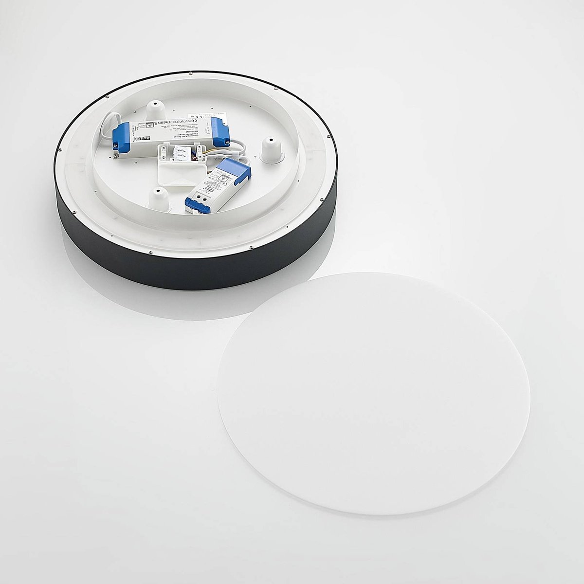 Plafonnier en aluminium moderneLED, Vanida noir, blanc, ARCCHIO