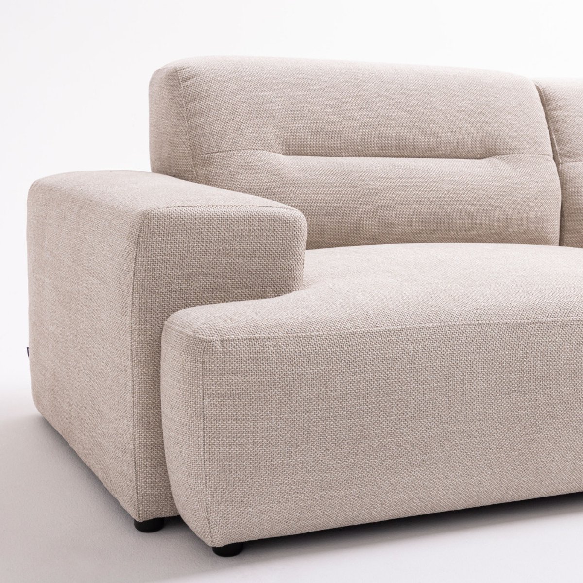 Canapé droit 4 places en tissu à accoudoirs larges- STUNE beige, DRAWER