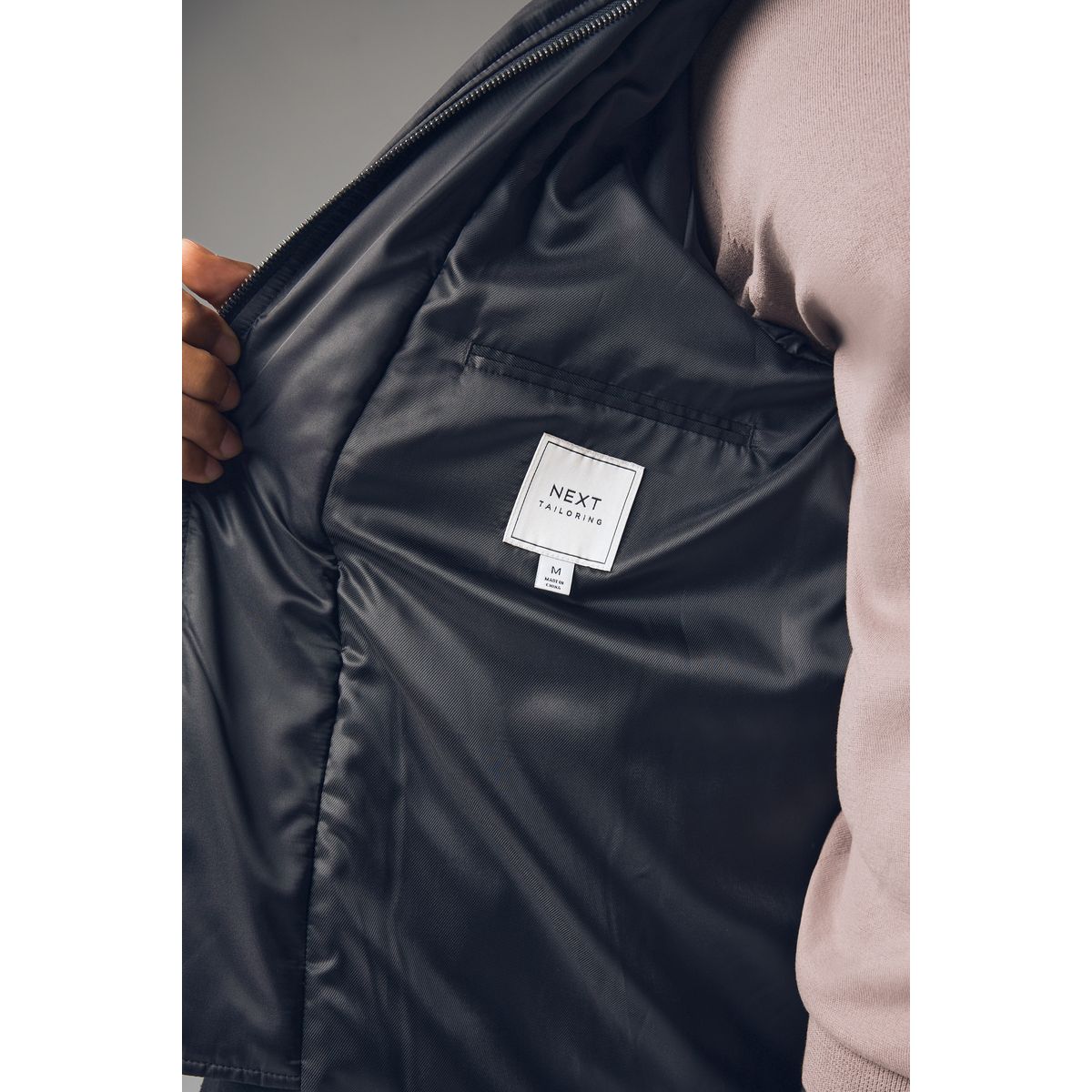 Manteau à col cheminée noir, NEXT
