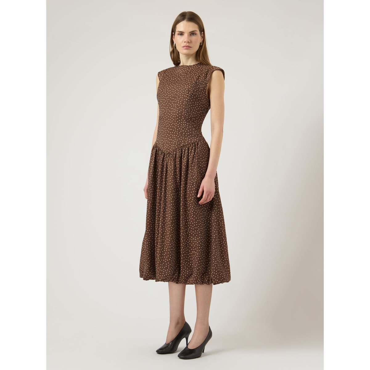 Robe Mi-Longue marron - pinecone1, YAS