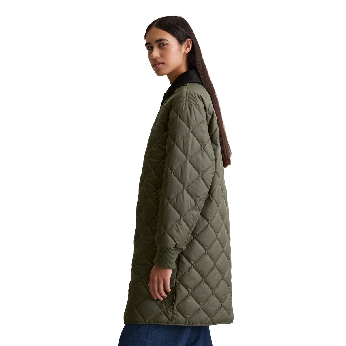 Manteau matelassé léger relaxed en polyester recyclé noir, MARC O’POLO DENIM