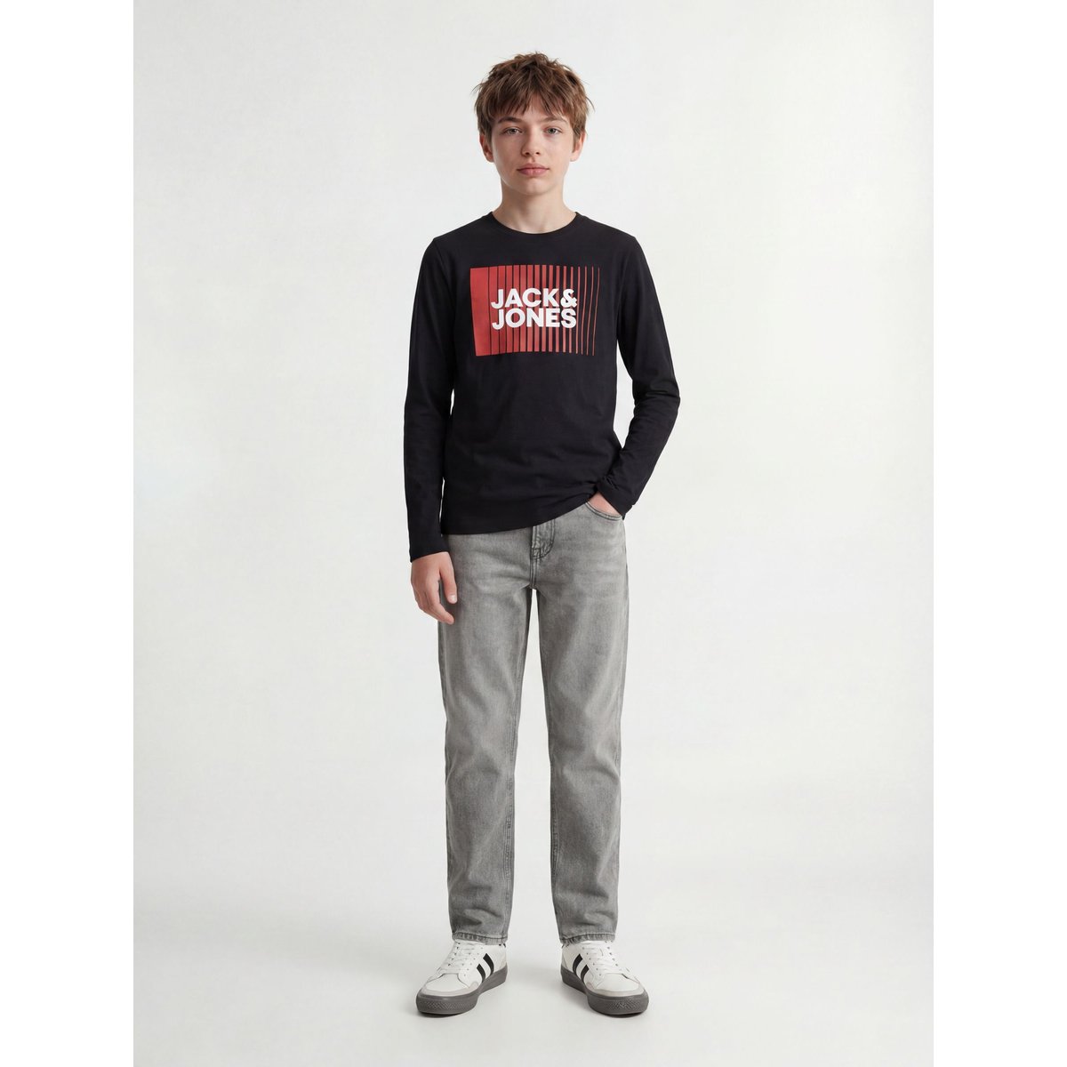 T-Shirt À Manches Longues noire - black, JACK & JONES JUNIOR