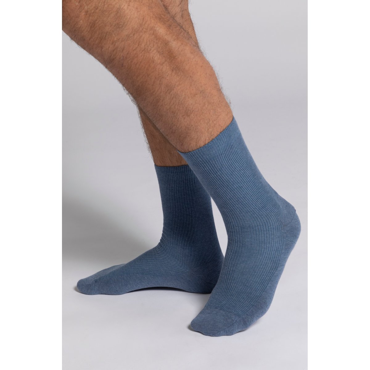 Chaussettes en lot de 2, sans bord élastique bleu jean, JP1880