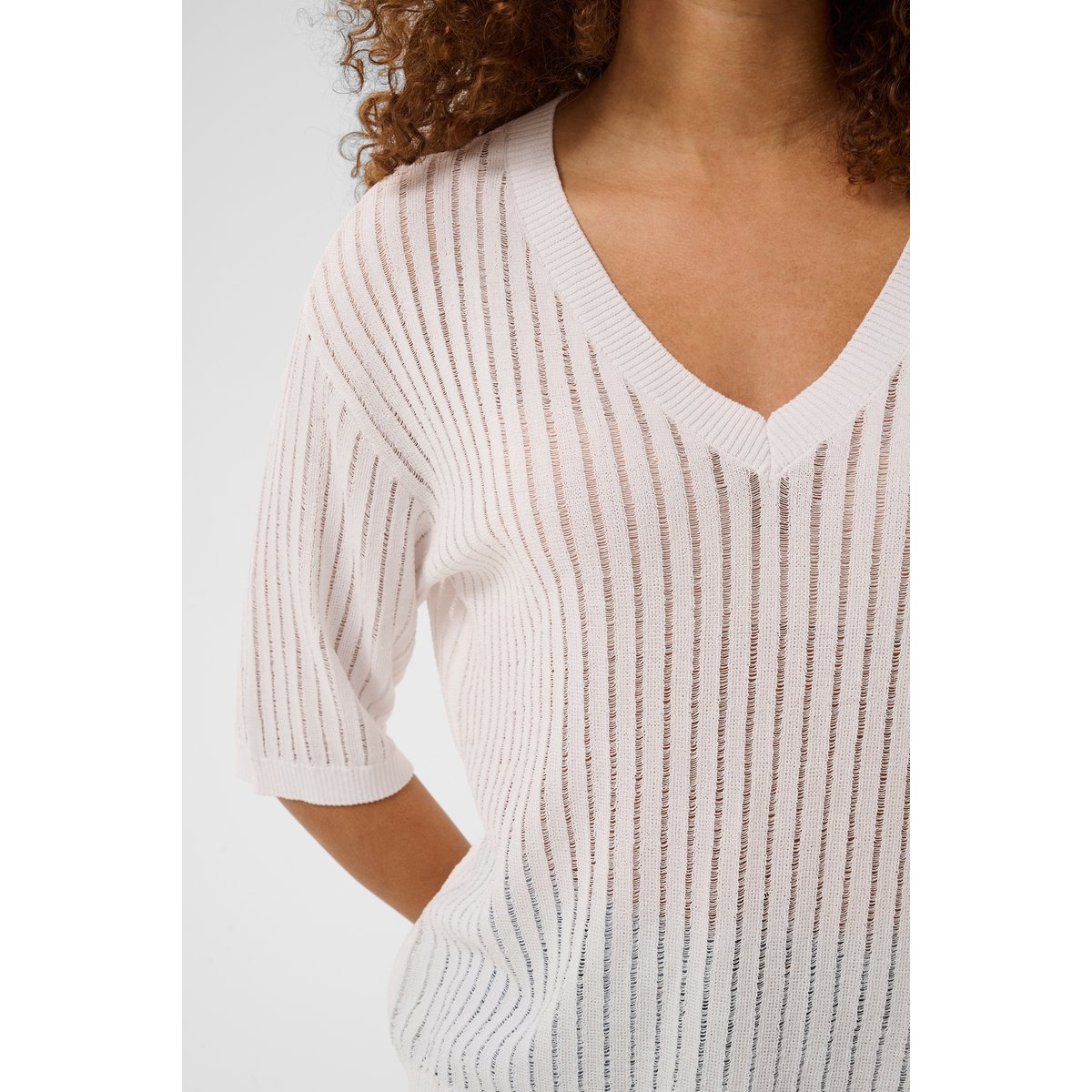 Pullover tricoté blanc, KAFFE