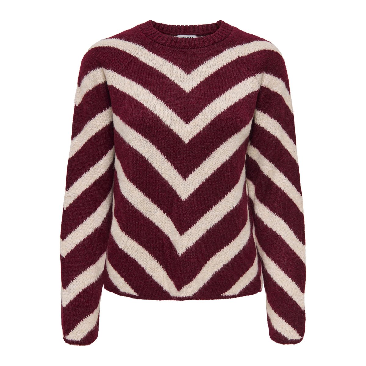 Pull en fine maille rayée zinfandel, ONLY