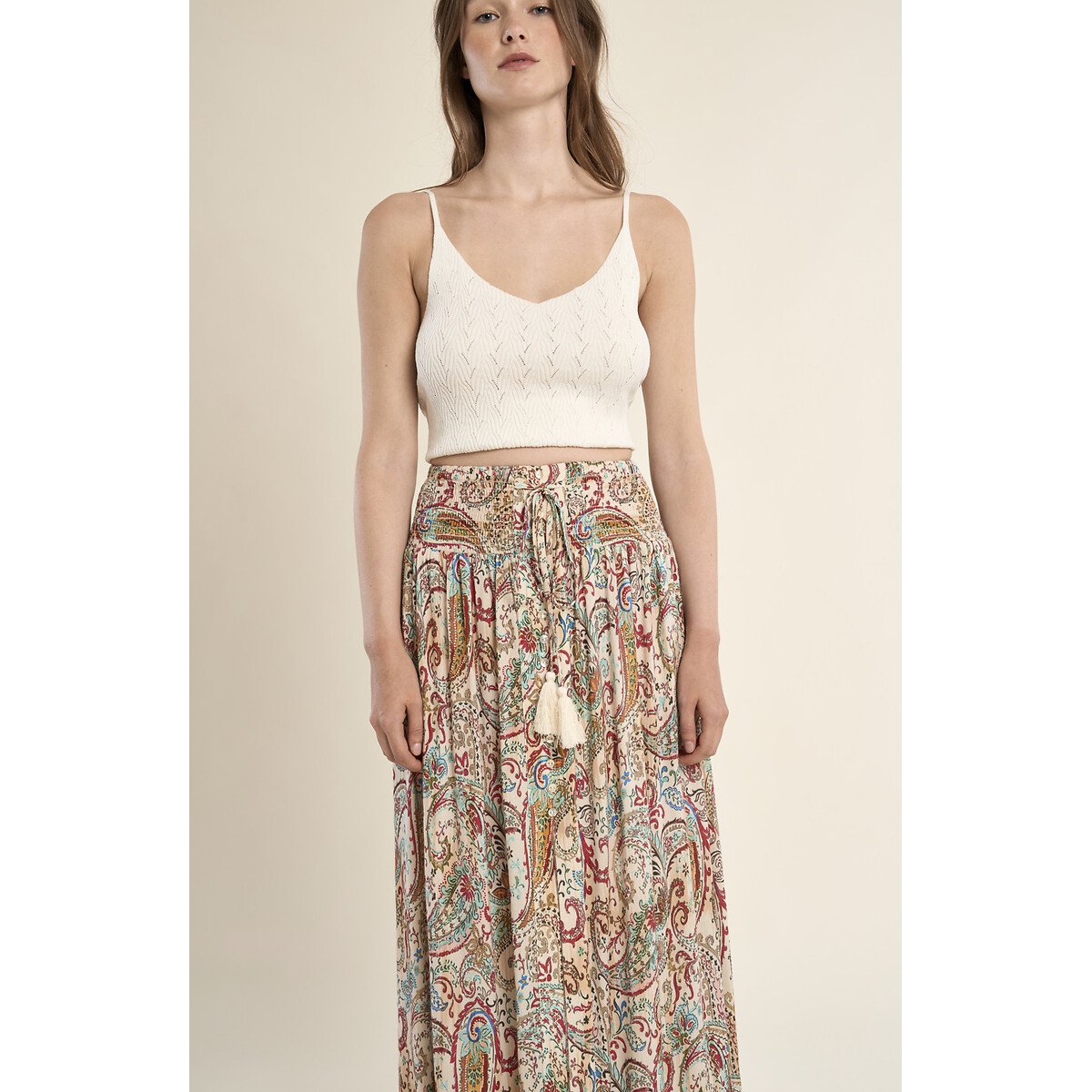 Jupe longue imprimée imprimé multicolore, MOLLY BRACKEN