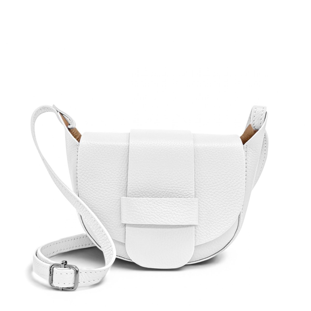 Mini sac besace en cuir grainé LOLLY blanc, OH MY BAG