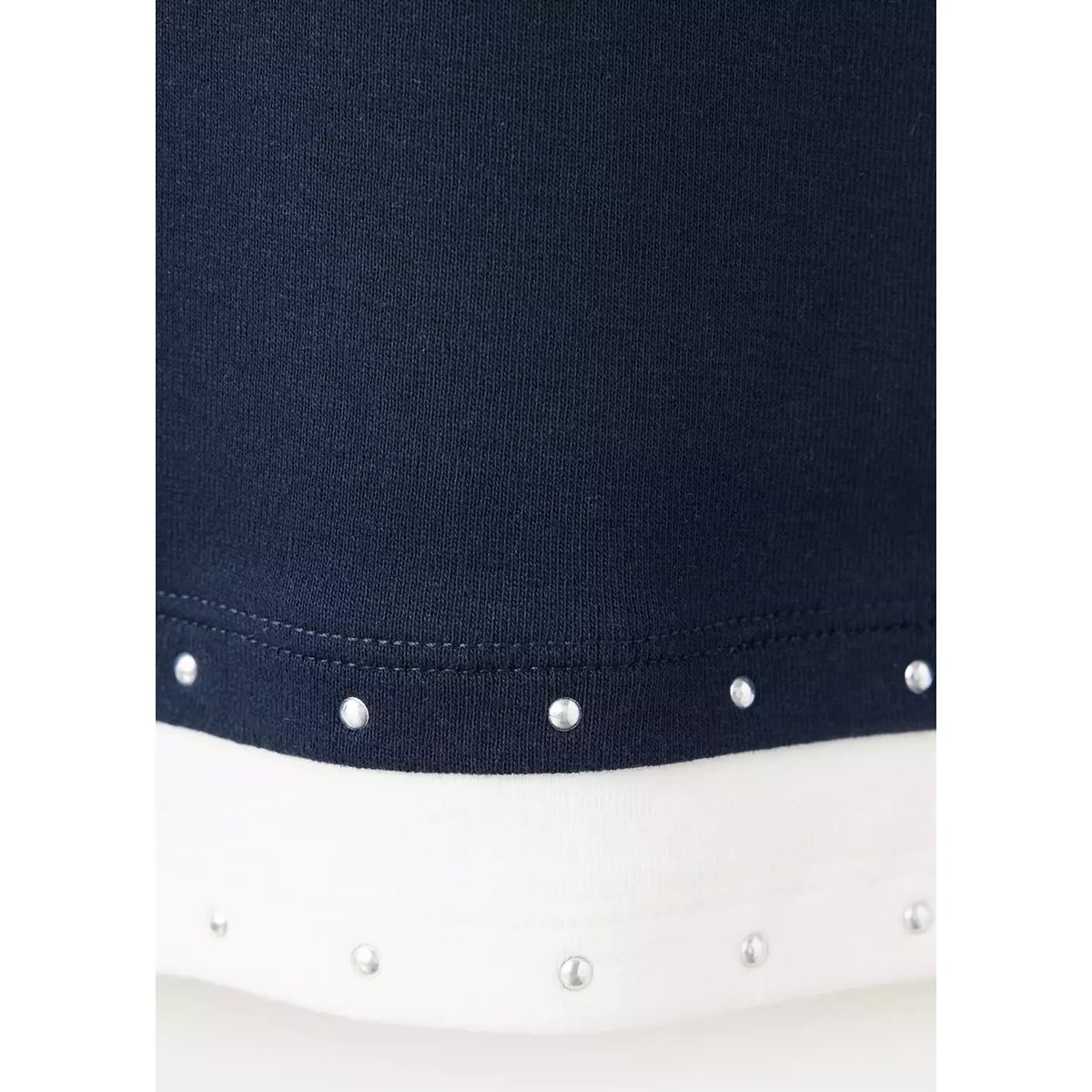 T-shirt en coton effet « double t-shirt » avec strass bleu marine, MANGO TEEN