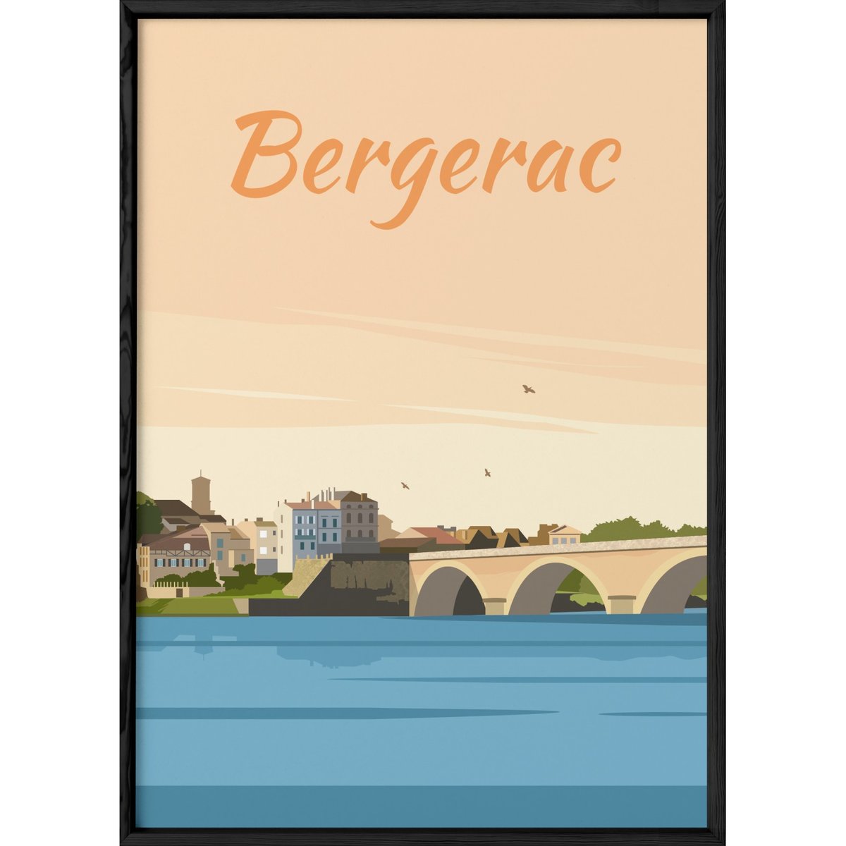 Affiche ville Bergerac blanc, L'AFFICHERIE