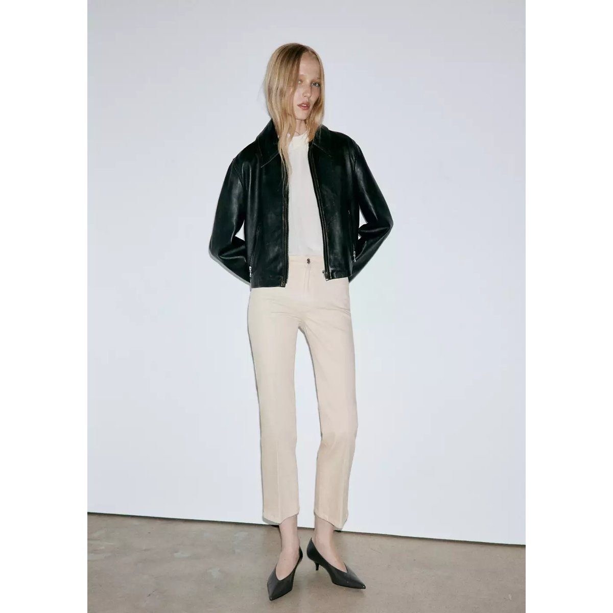 Jean Sienna flare crop sable, MANGO