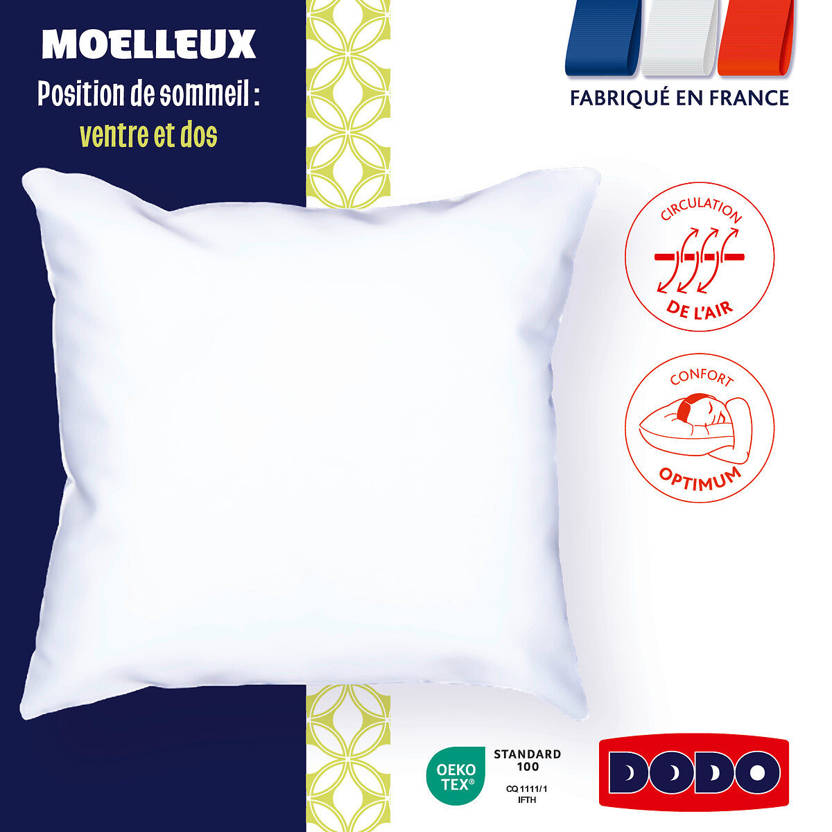 Oreiller MOELLEUX - Doux blanc, DODO