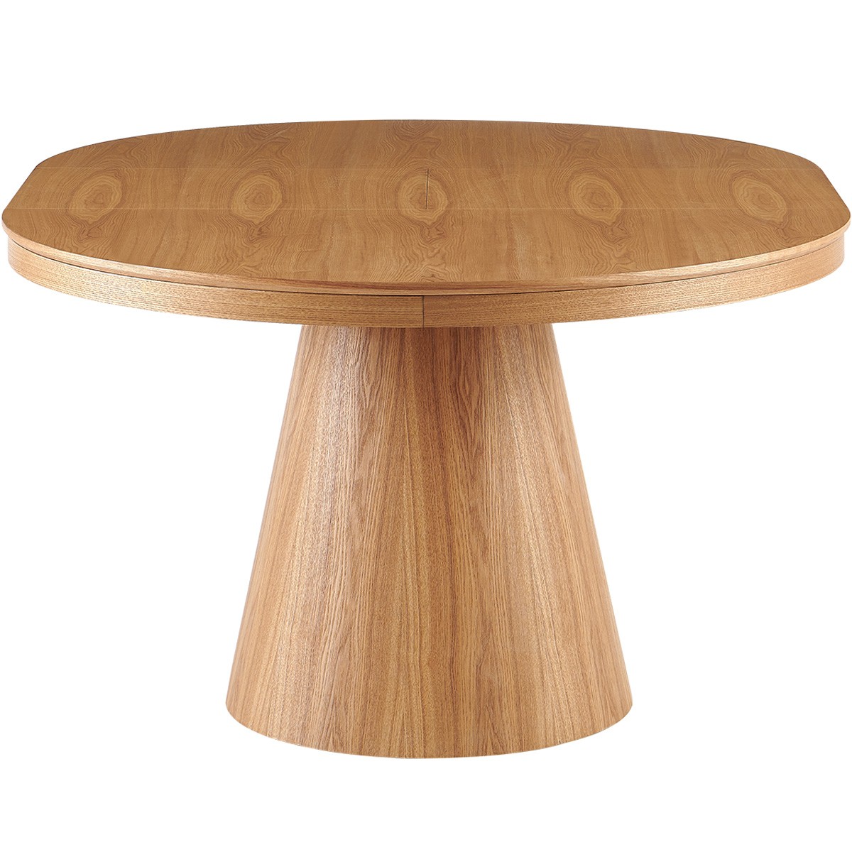Table à manger ronde extensible 4/6 couverts effet Chêne - TRENTO chêne clair, HOMIFAB