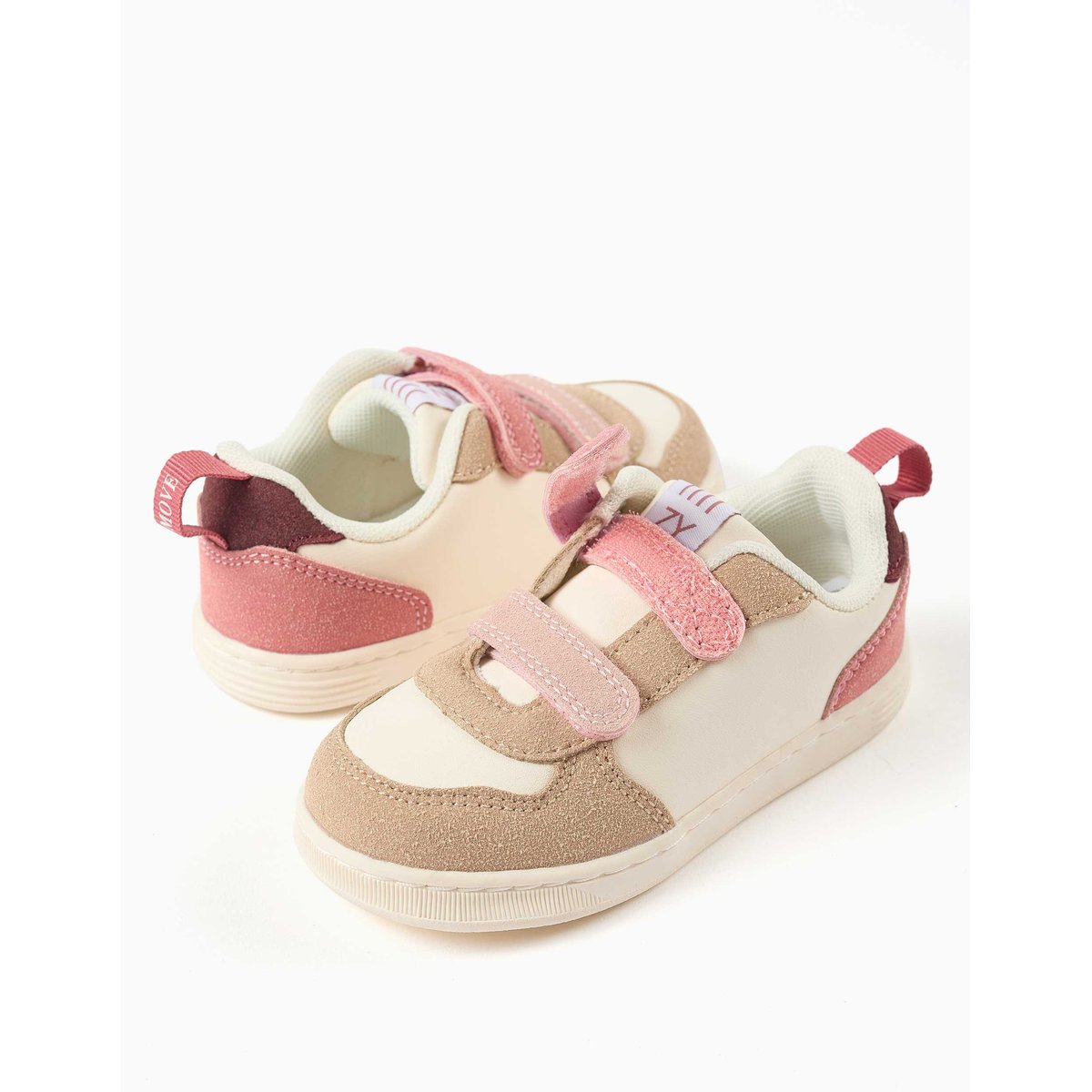 Baskets bi-matière à scratch ZY Move rose, ZIPPY
