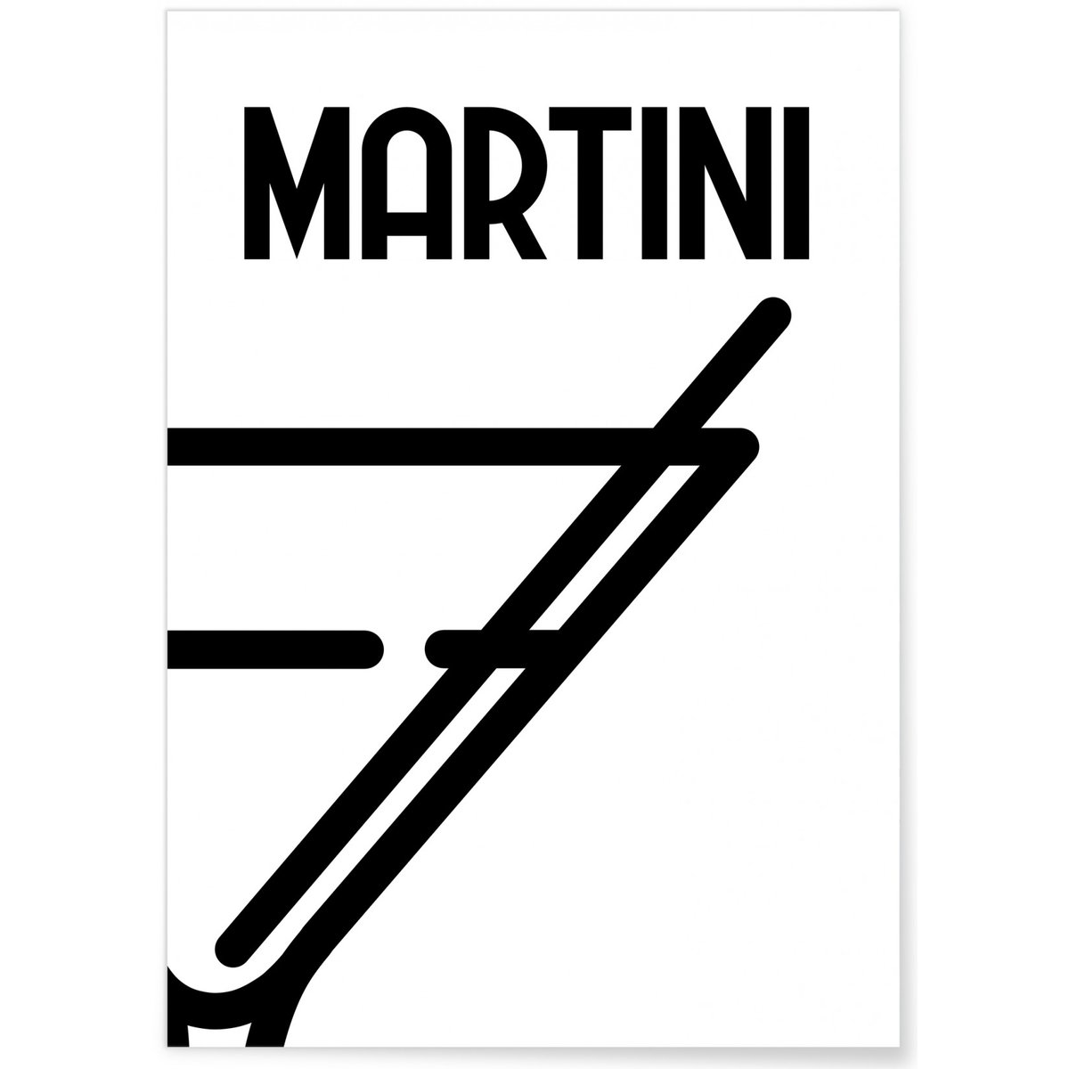 Affiche Cocktail Martini Minimaliste blanc, L'AFFICHERIE