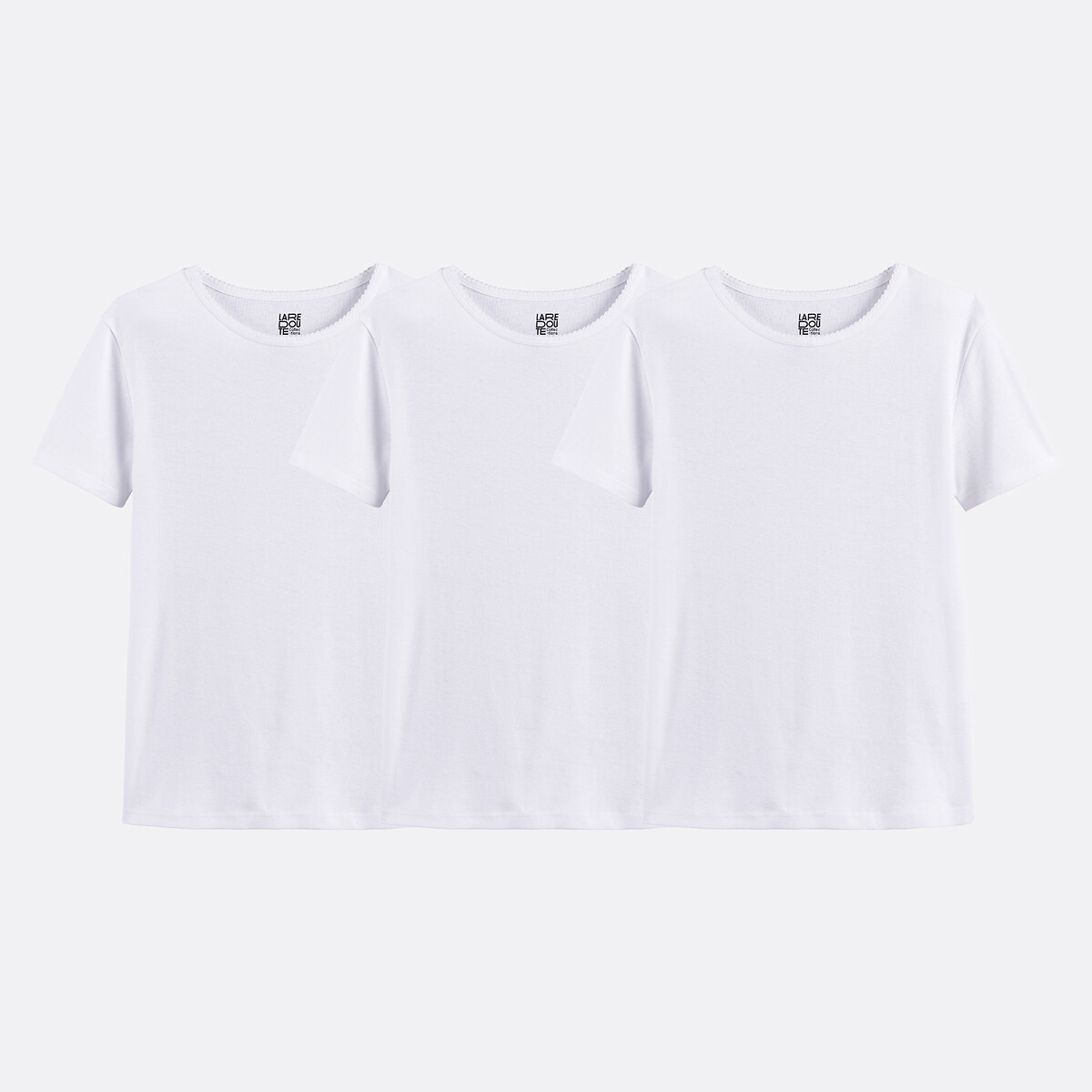 Lot de 3 maillots de corps manches courtes blanc + blanc + blanc, LA REDOUTE COLLECTIONS