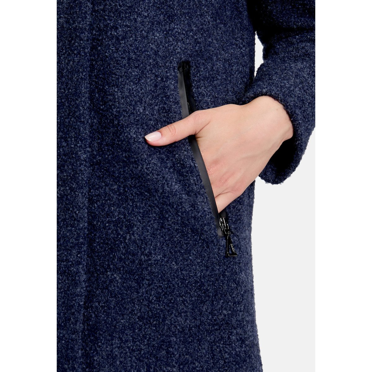 Veste en laine à capuche moonlight blue melange, GIL BRET