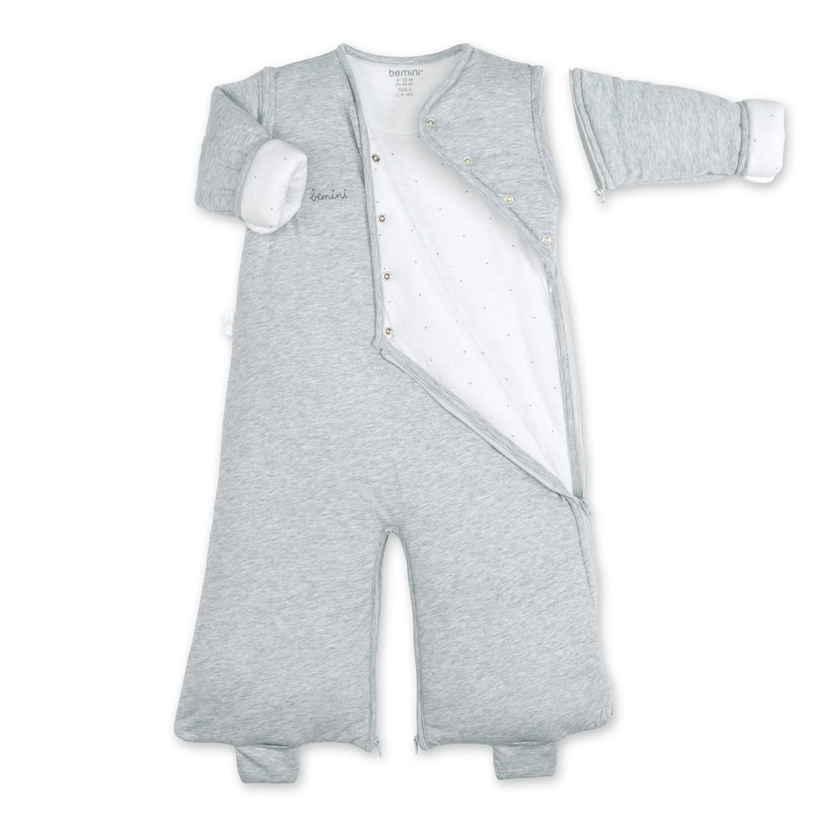 Gigoteuse jambes séparables hiver - TOG 3 Cocon bien chaud mix grey, BEMINI