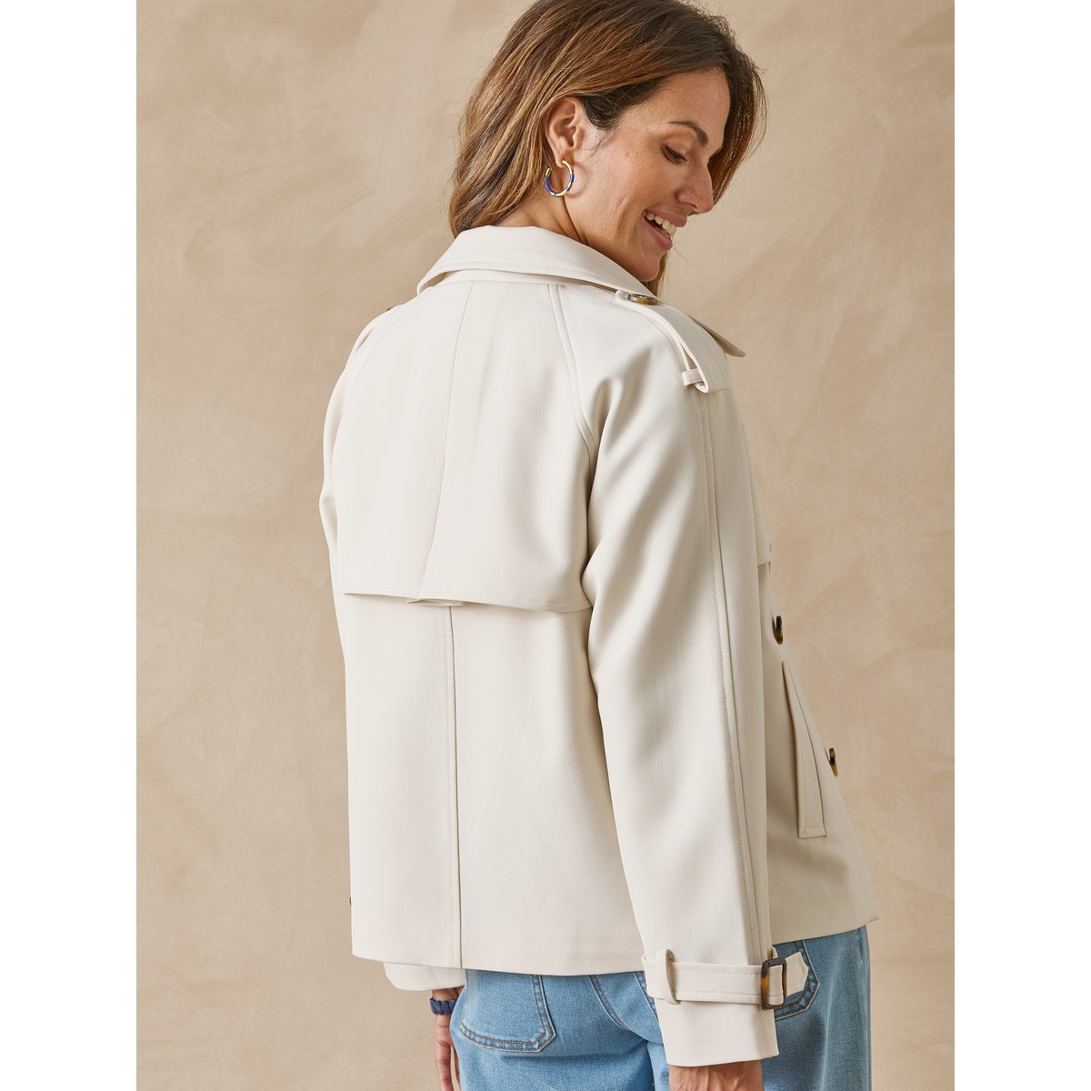 Veste courte esprit trench ecru, DAXON