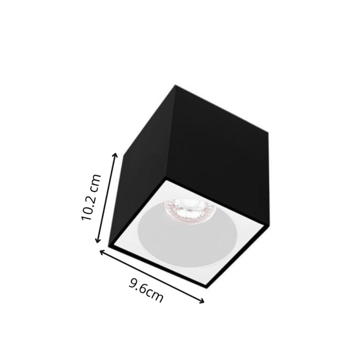 Spot Essentiel Cube Noir Intérieur Blanc noir, MILLUMINE
