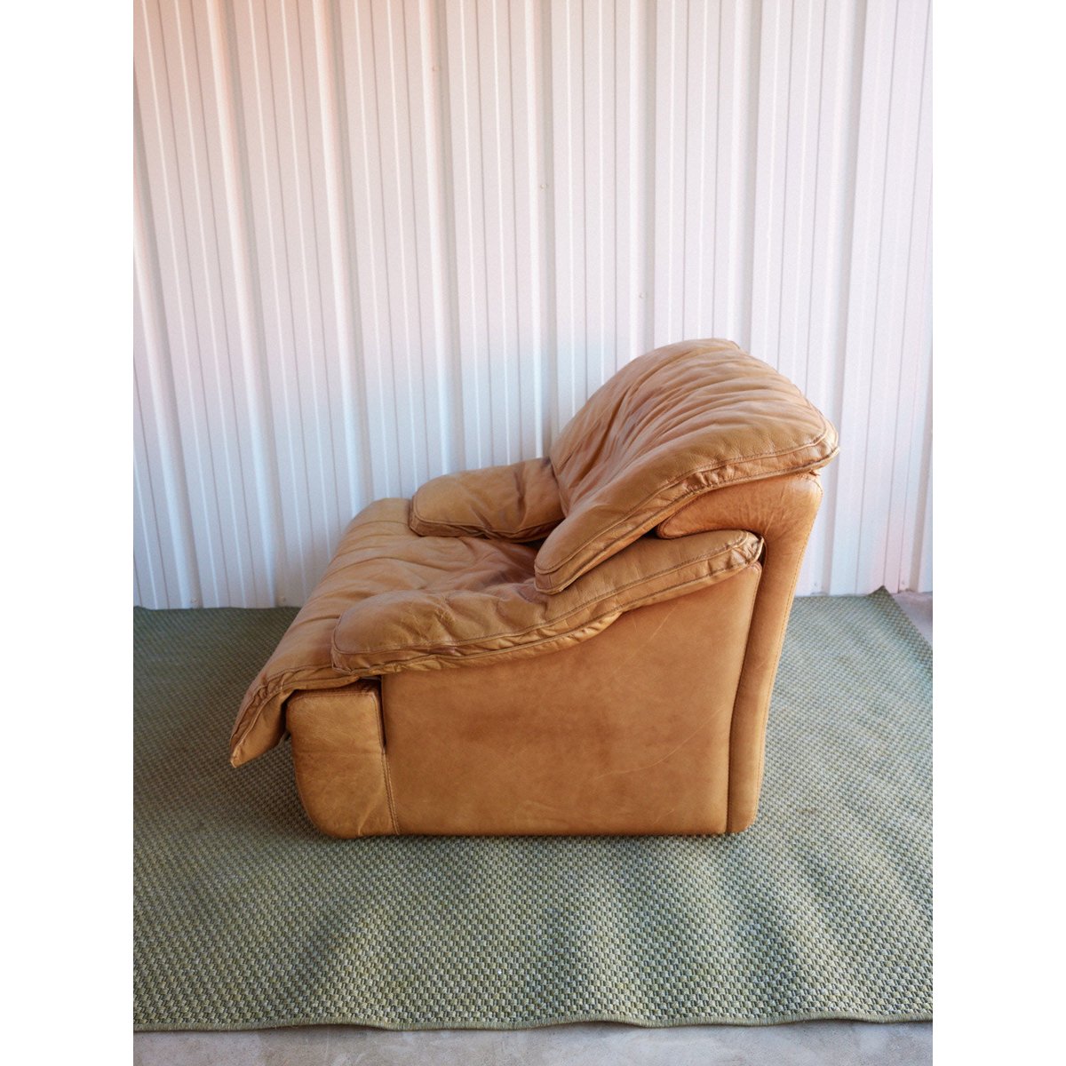 Fauteuil en cuir italien Jakob N°1395 - Bon état marron, DEBONGOUT