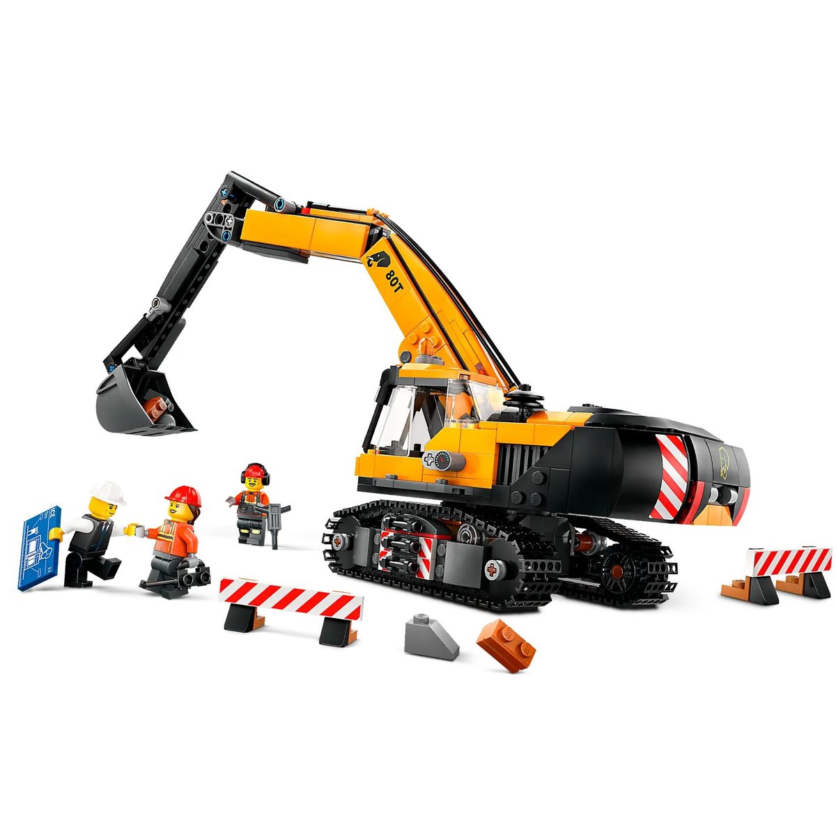 LEGO City - Pelleteuse de Chantier Jaune 60420 pour Enfants de 8 Ans et Plus multicolore, LEGO