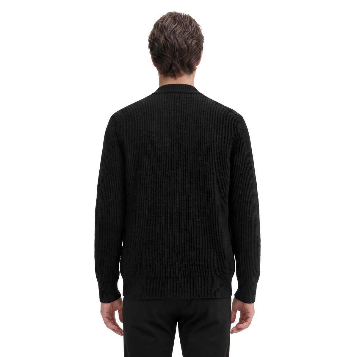 Cardigan coupe classique en mélange de laine vierge douce noir, MARC O'POLO
