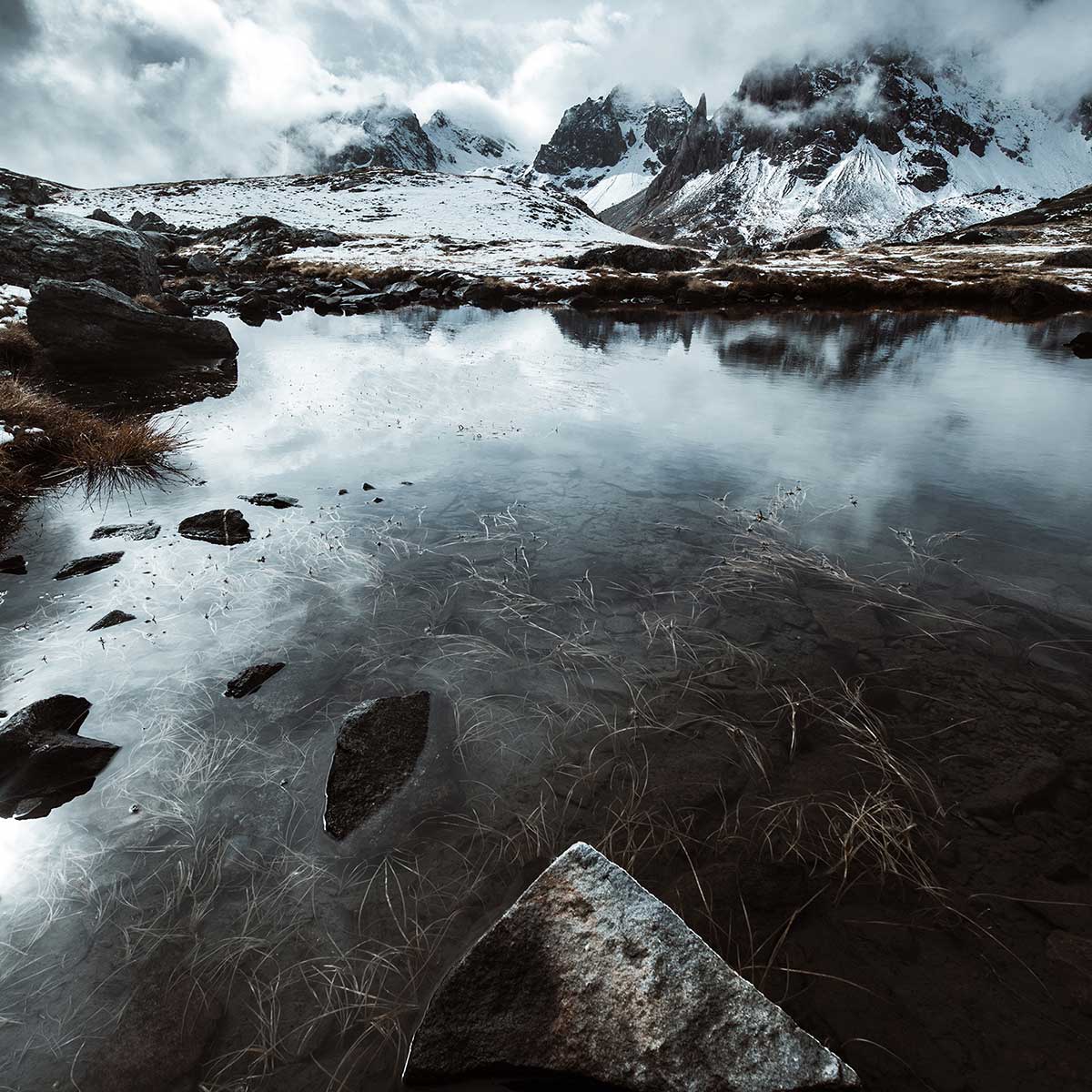 Tableau face aux alpes tableau alu dibond, HEXOA