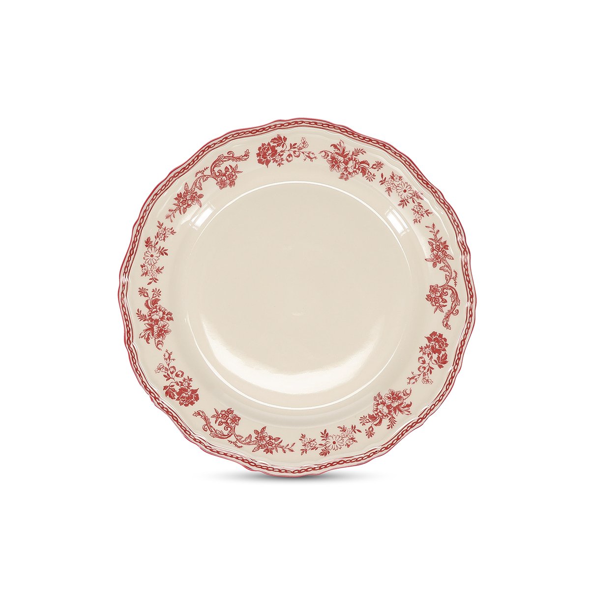 Lot de 4 assiettes CYRIL rouge, SP COLLECTION
