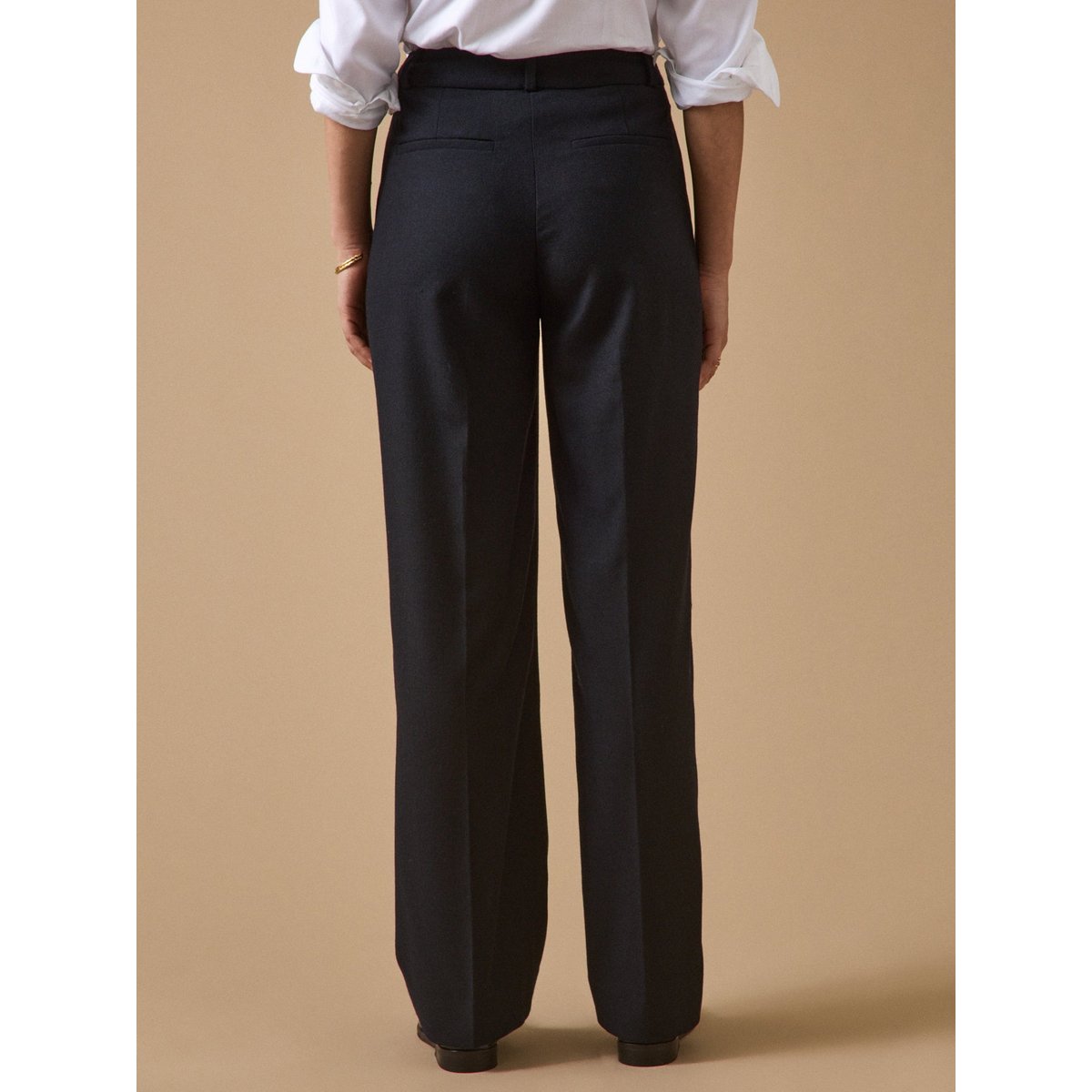 Pantalon droit flanelle Alma encre, CYRILLUS