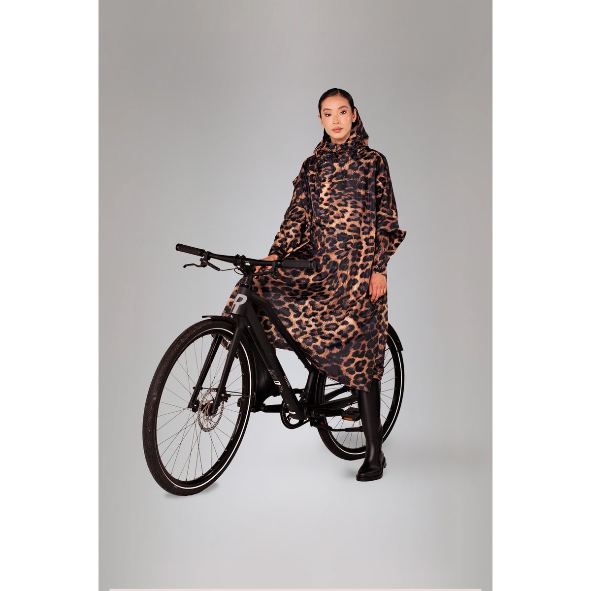 Poncho de pluie imperméable DARK LEOPARD marron – léopard noir & chocolat, RAINKISS