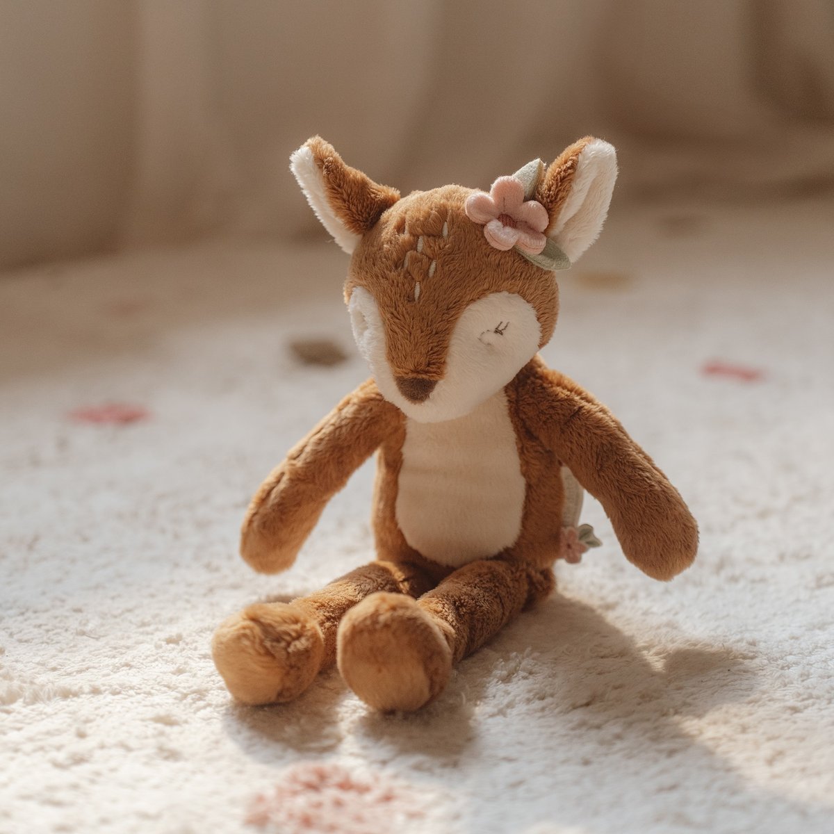 Peluche faon FAIRY GARDEN 30 cm marron, LITTLE DUTCH