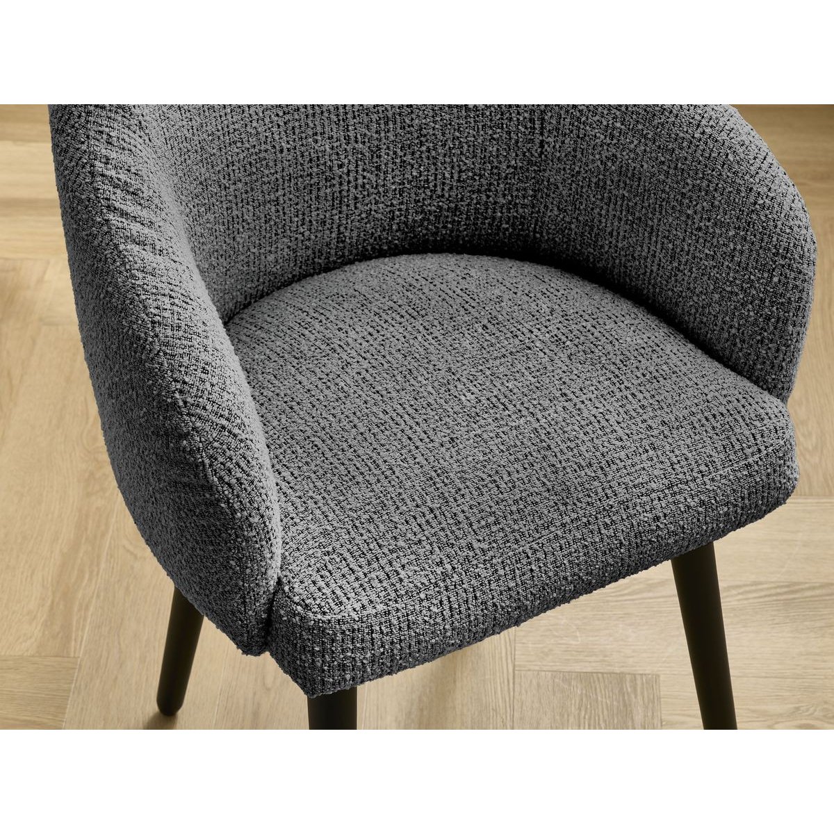 Chaise tissu chiné, SOPHIE gris foncé, BOBOCHIC