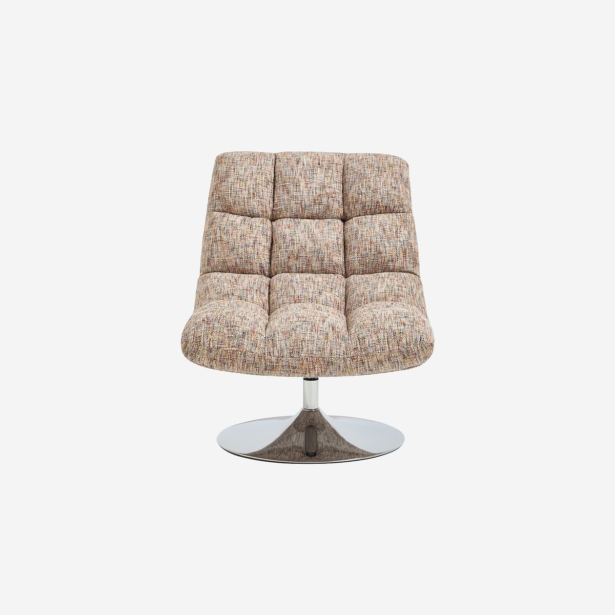 Fauteuil pivotant en tissu chenille et métal chromé SOGLIO multicolore, HABITAT