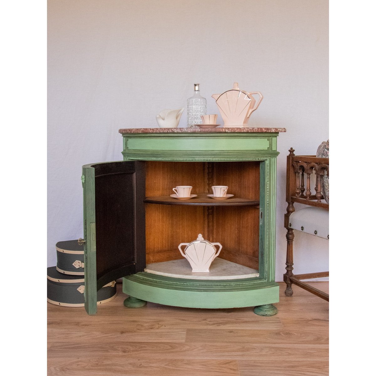 Ncoignure en bois Gilbert N°604 - Bon état vert, DEBONGOUT