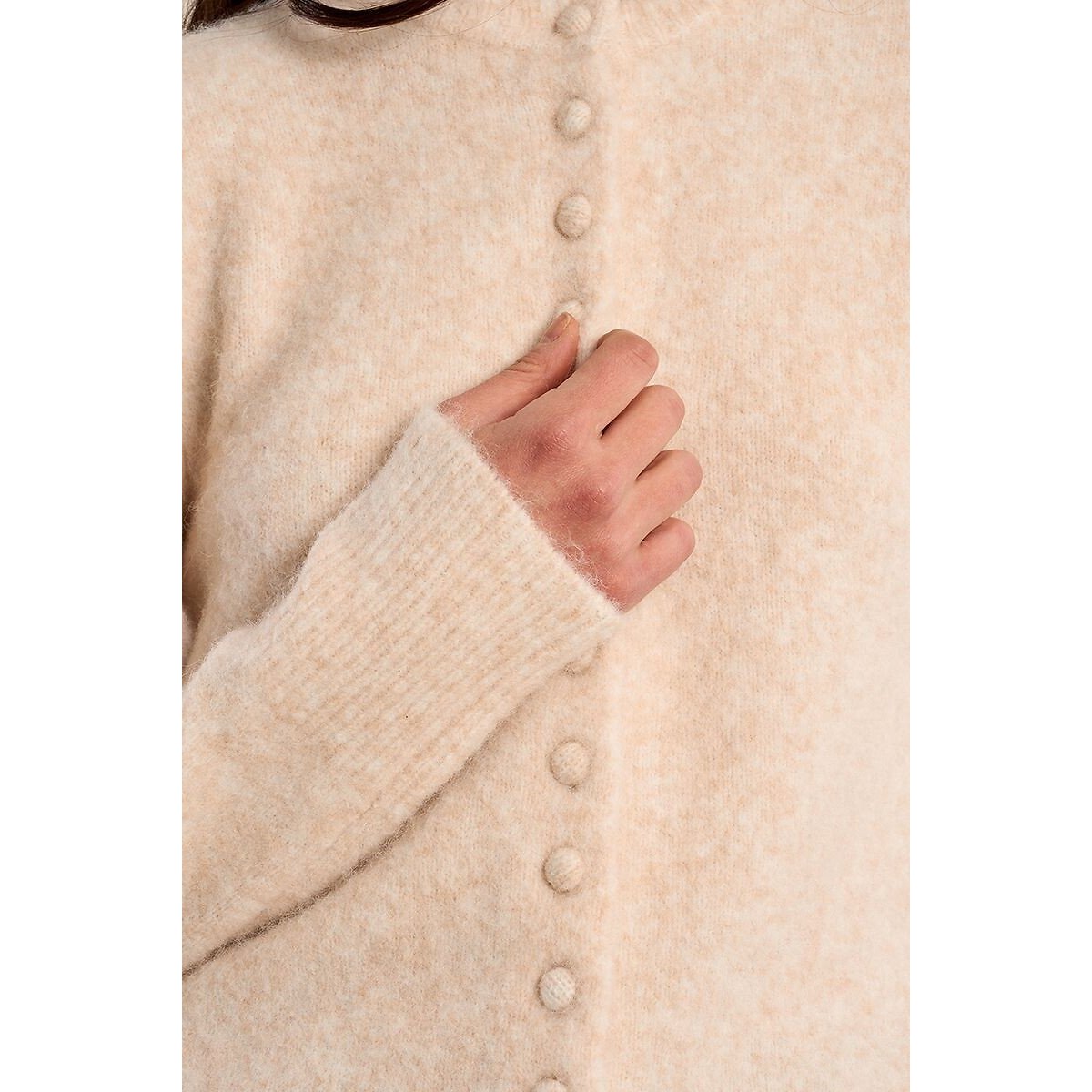 Gilet manches longues col rond ecru, MOLLY BRACKEN
