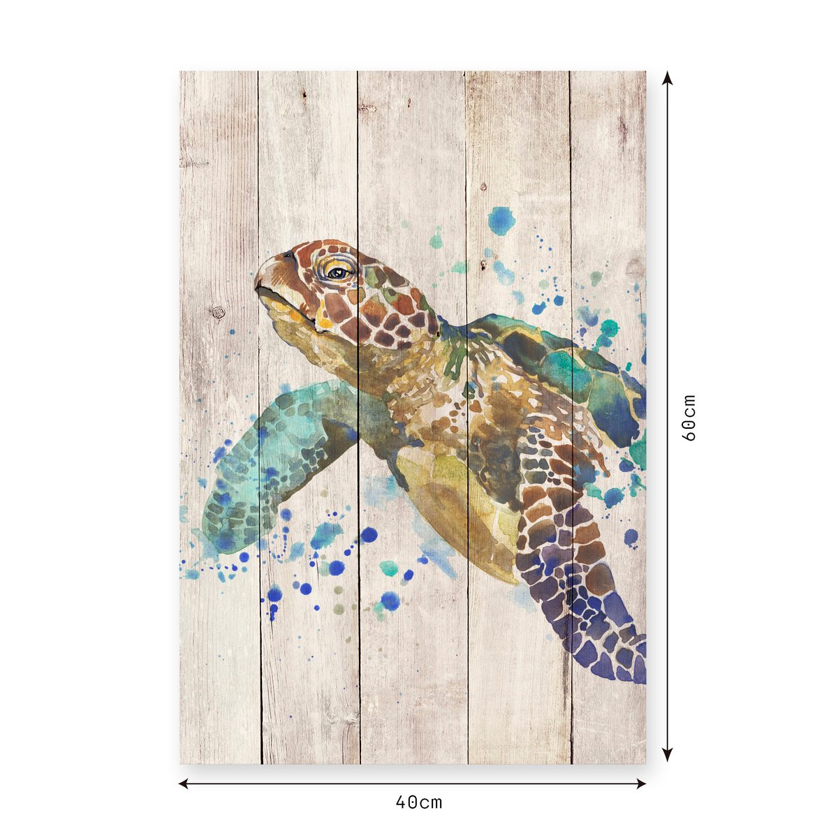 Panneau décoratif en bois tortue AQUARELLE tortue en aquarelle, REALLY NICE THINGS