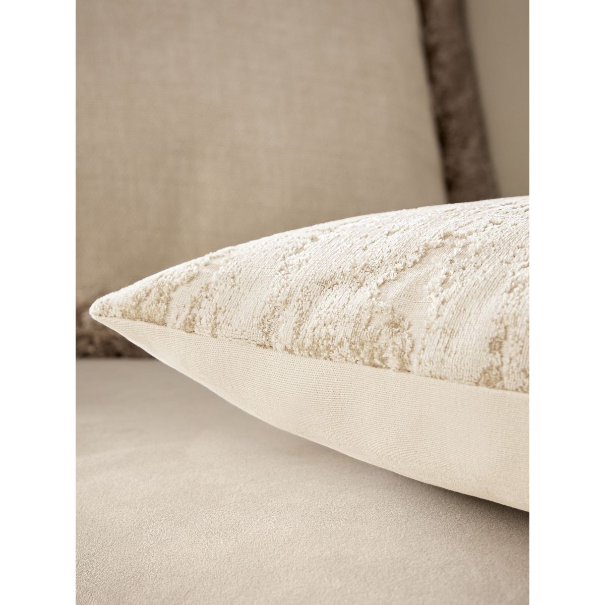 Coussin abstrait en velours collection luxe naturel moyen, NEXT