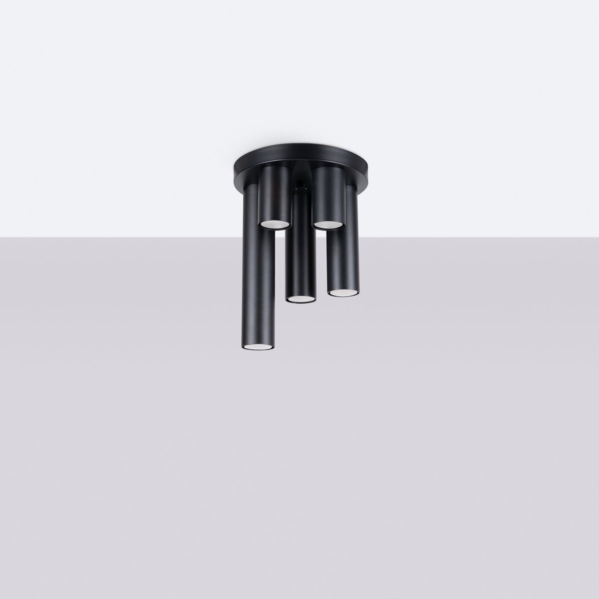Plafonnier Acier Noir GU10 5 Lagos noir, EDEN