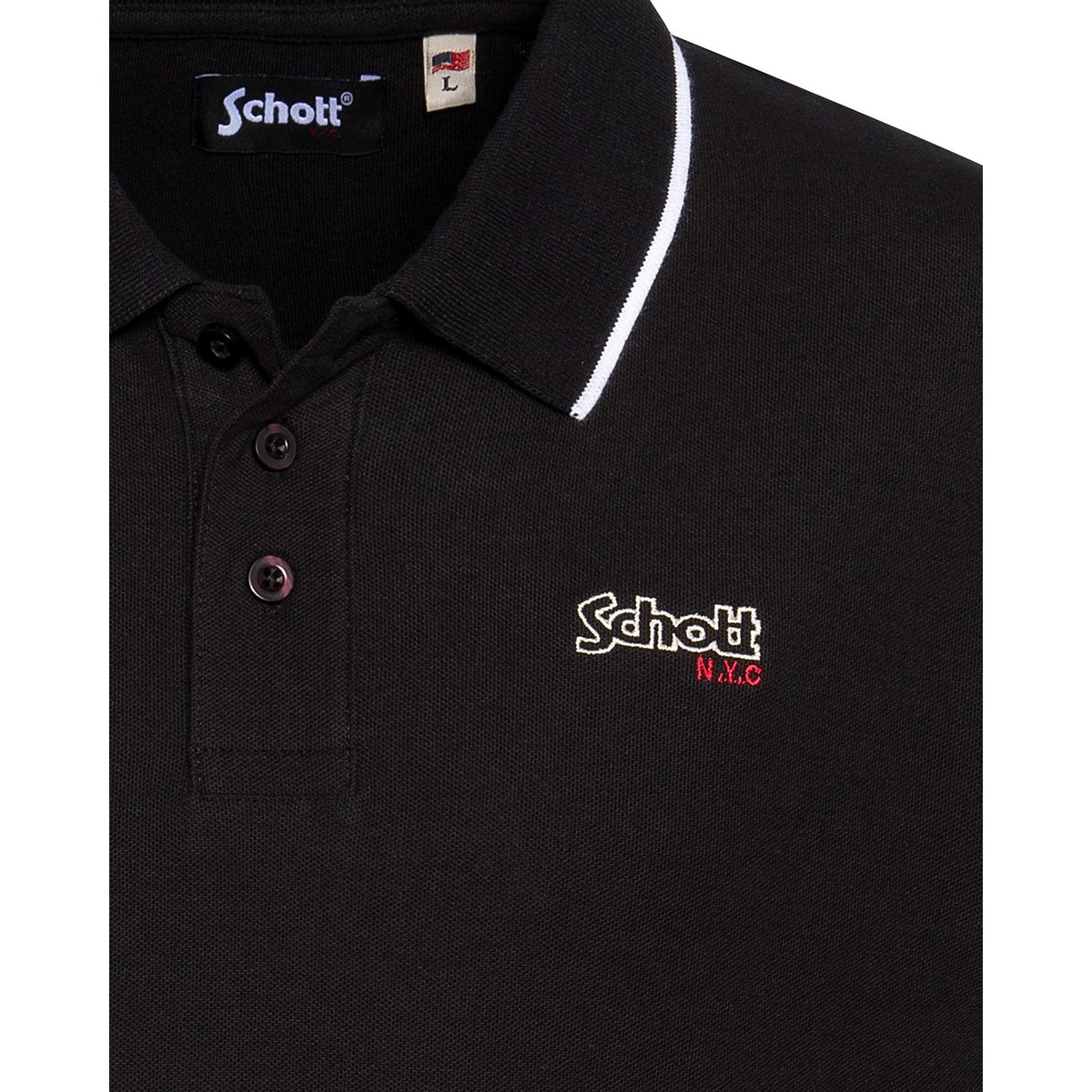 Polo piqué noir, SCHOTT