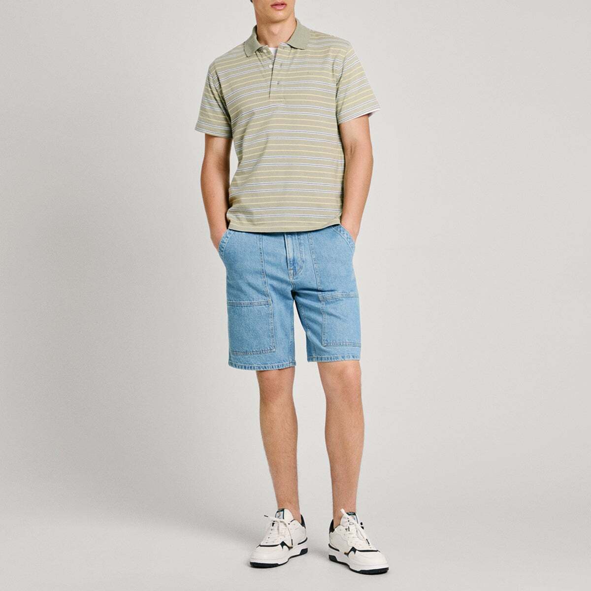 Polo Coupe Regular À Rayures vert palmier, PEPE JEANS