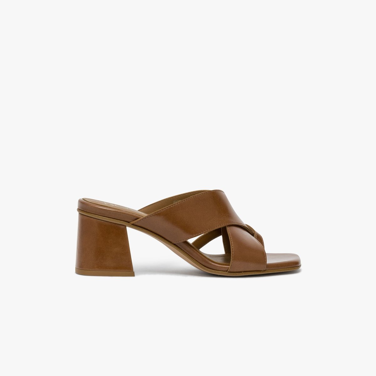 Sandale À Talon en cuir VERA camel, BOCAGE
