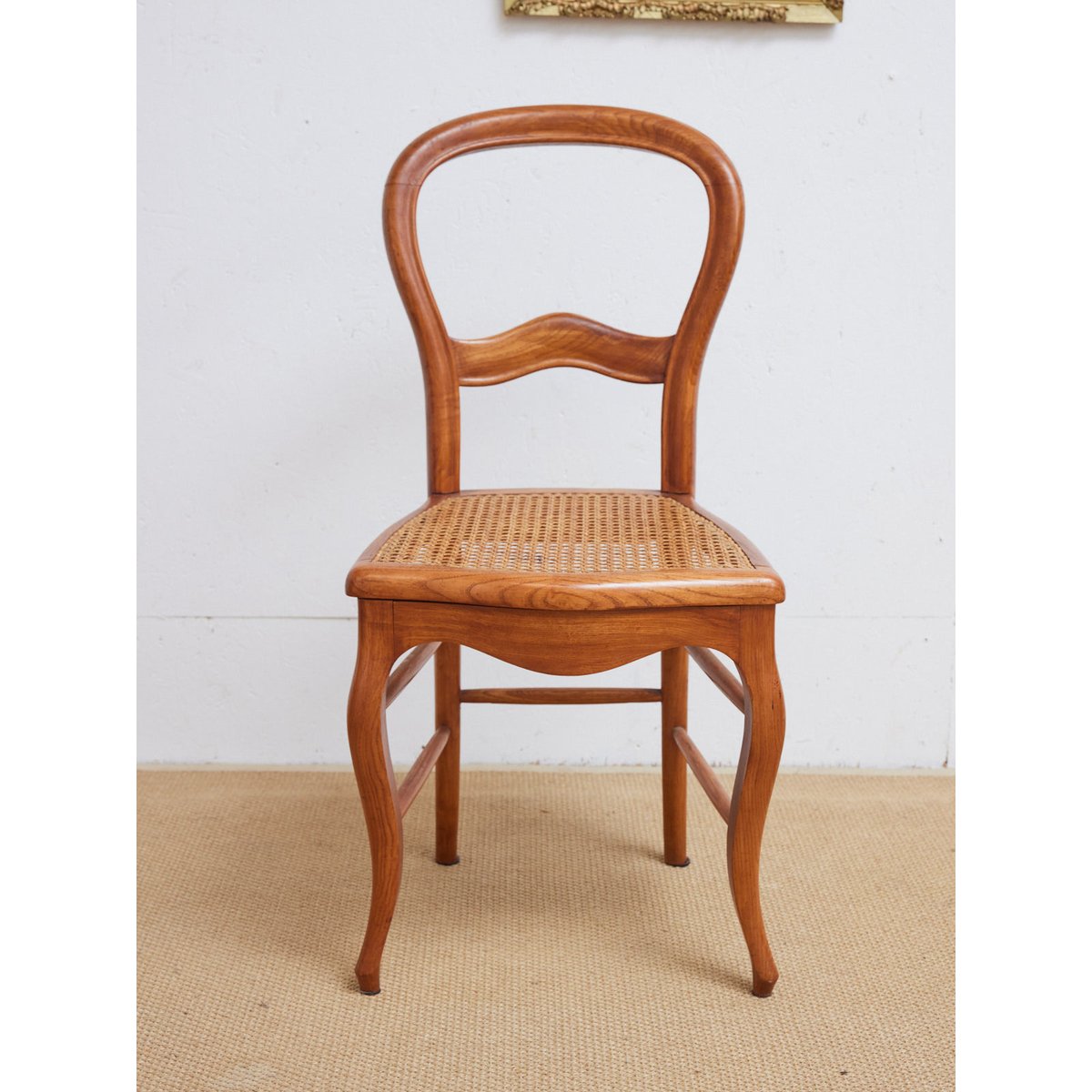 Lot de 4 chaises en cannage Claude N°1470 - Bon état bois clair, DEBONGOUT