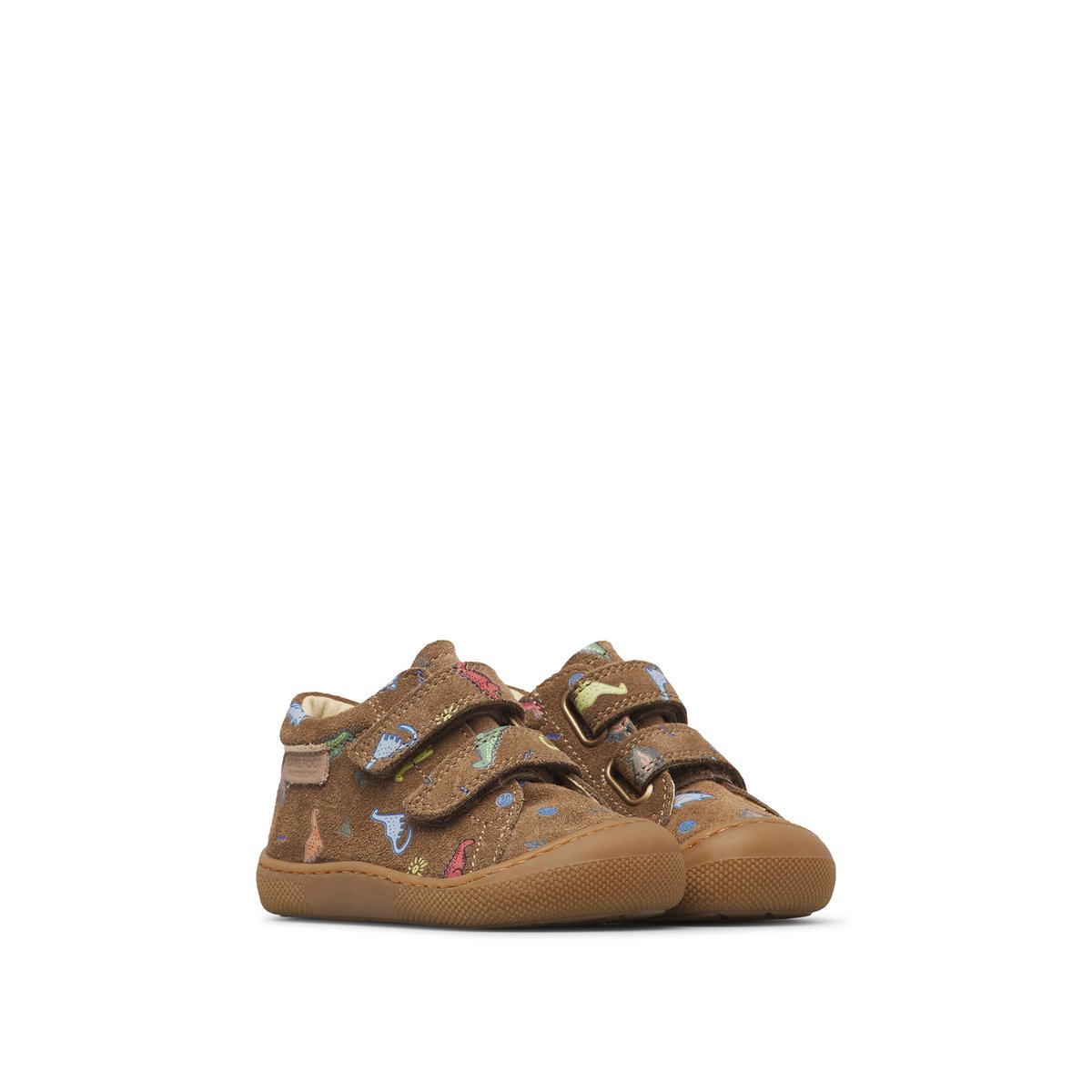 Chaussures premiers pas en suède BAREFOOT AMUR VL marron clair-céleste, NATURINO