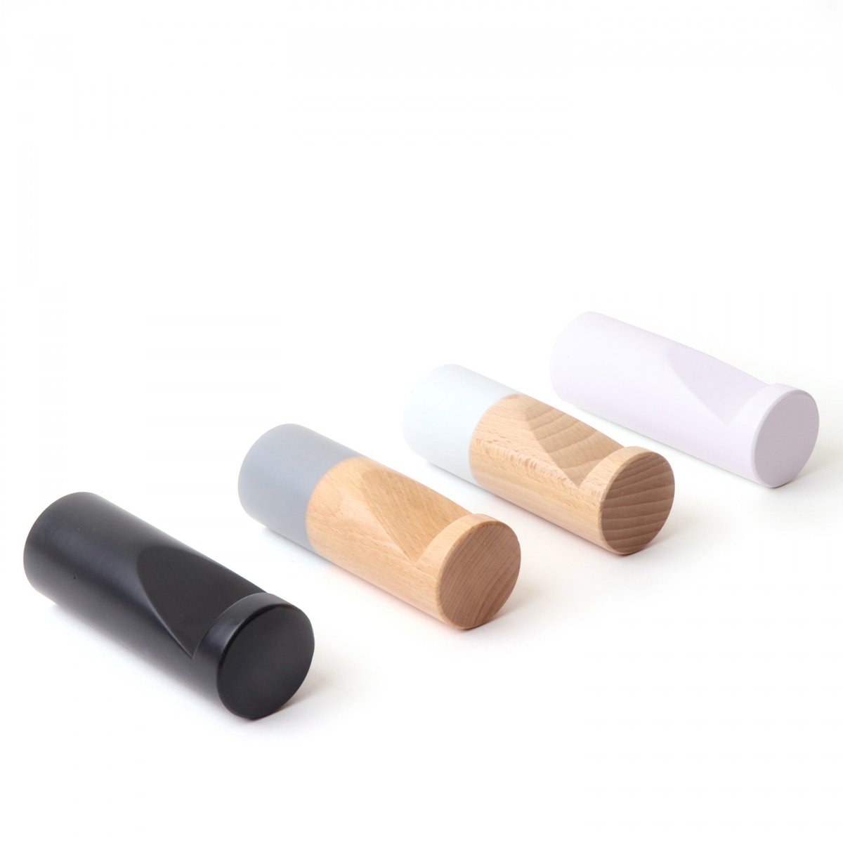 Patère Wook Cylindrique Unie Large Diam 40 X 120 mm blanc, ARCHIV
