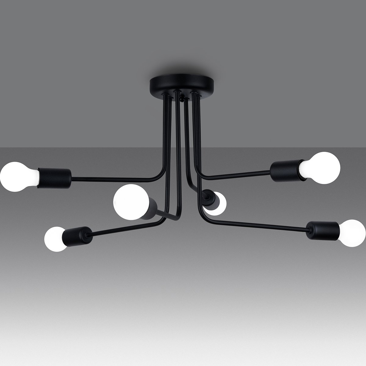 Lustre Acier Noir E27 6 Norah noir, EDEN