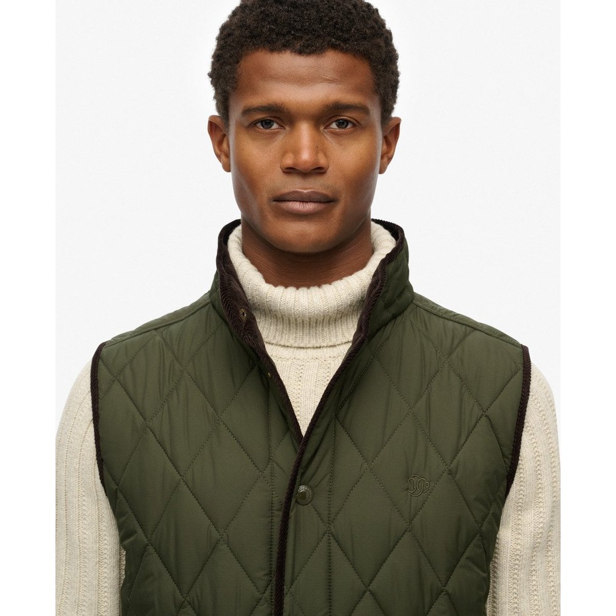 Gilet Matelassé Estate vert olive surplus goods, SUPERDRY